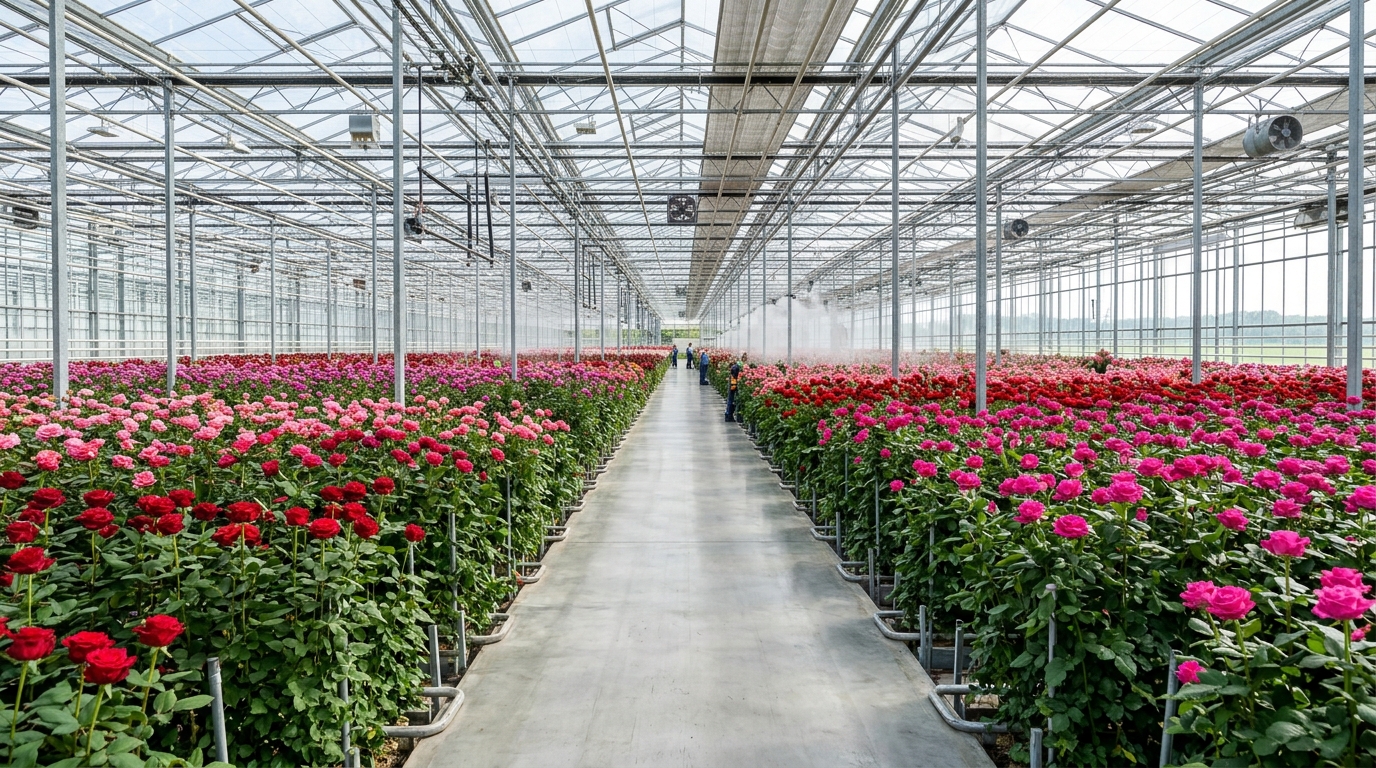 Advanced greenhouse infrastructure & automated microclimate.